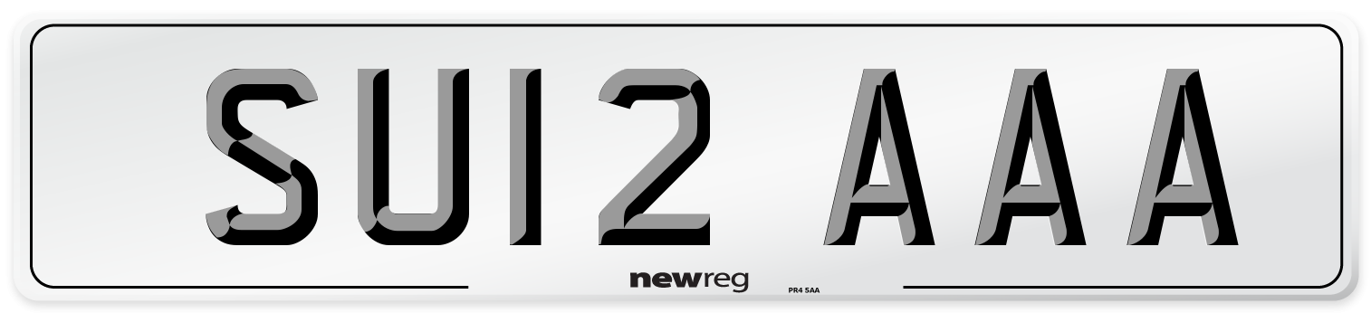 SU12 AAA Number Plate from New Reg